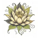 lotus with goofy face on it  tattoo design idea