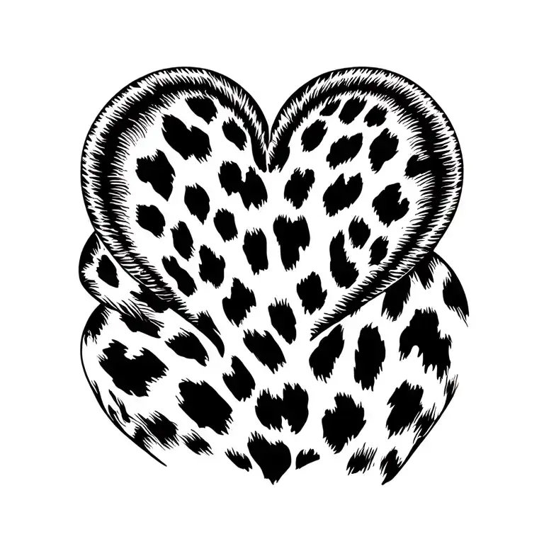 Leopard Print Heart tattoo design idea