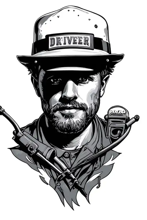 truck driver tattoo design idea