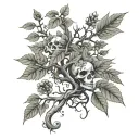 poison tree branch tattoo design idea