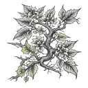 poison tree branch tattoo design idea