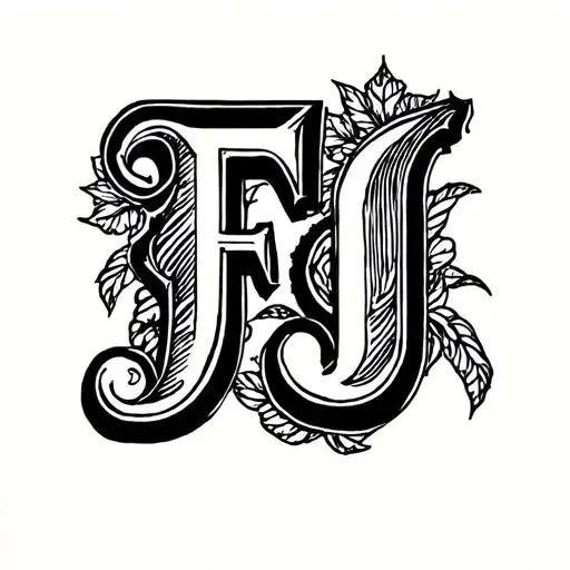kids initials F J I tattoo design idea