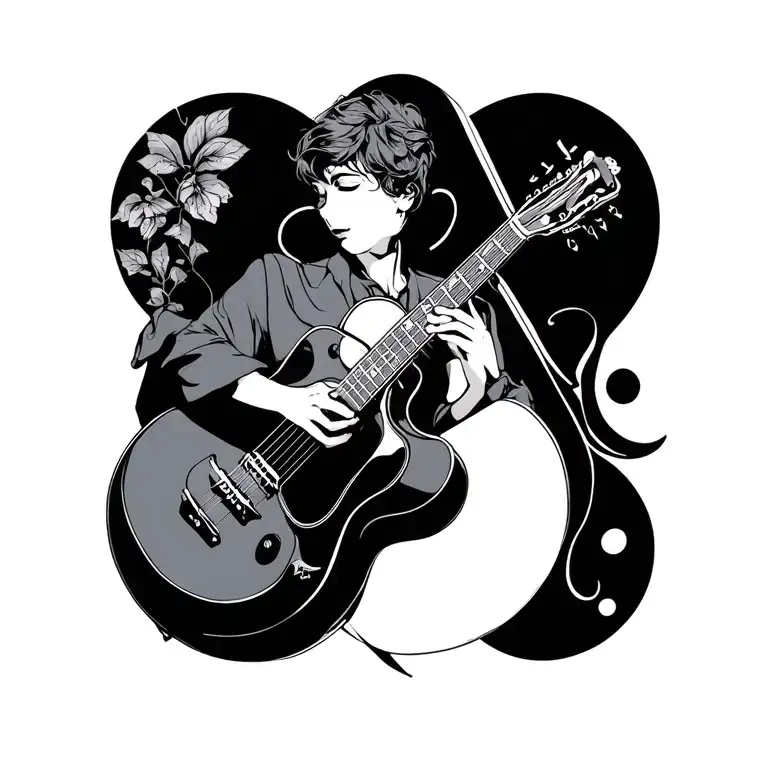 music lover with semicolon tattoo design idea