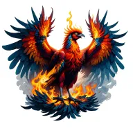 pheonix rising from the ashes covered in fire tattoo design idea
