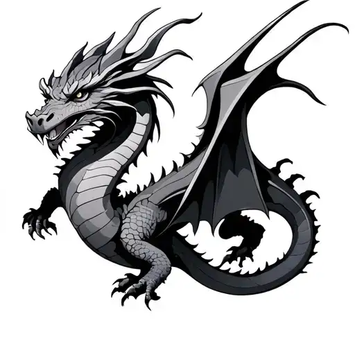 Fine Line Dragon tattoo design idea