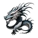 Fine Line Dragon tattoo design idea