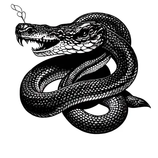 snake and mandala design tattoo design idea