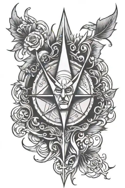 Witchcraft signs simple tattoo design idea