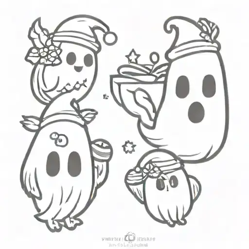 Christmas ghost tattoo design idea