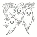 Christmas ghost tattoo design idea