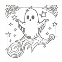 Christmas ghost tattoo design idea