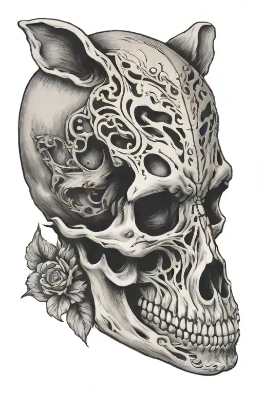 bear skull tattoo design idea