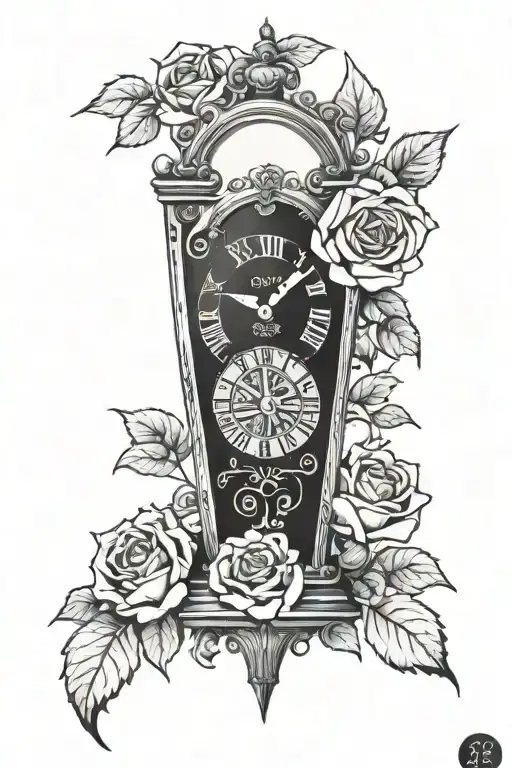 forearm tattoo image of rose clock lion and date 2007  tattoo design idea