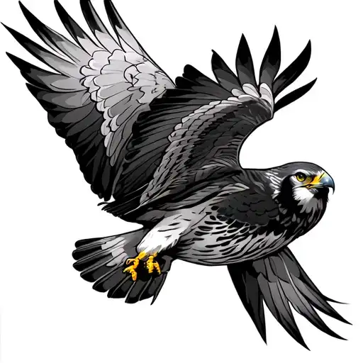 peregrine falcon soaring tattoo design idea