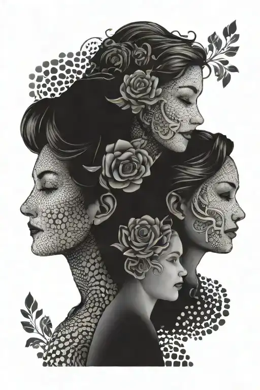 mother daughter  tattoo design idea