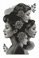 mother daughter  tattoo design idea