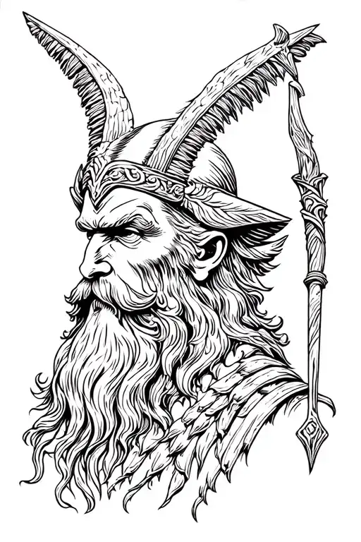 Odin tattoo design idea