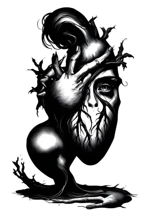grief betrayal suicide mental health love heartache dark empty tattoo design idea