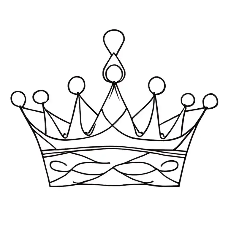 deco with crown tattoo design idea