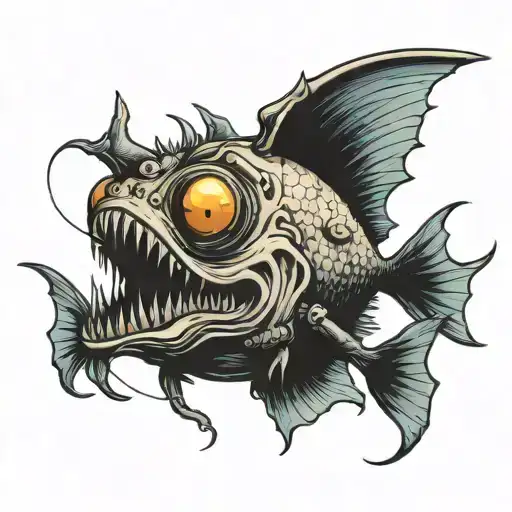 Harry Potter, Angler fish swimming tattoo design idea
