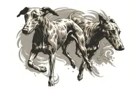 just two specular greyhound's running tattoo dark cider punk style tattoo tattoo design idea