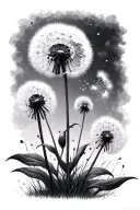 dandelion blowing tattoo design idea