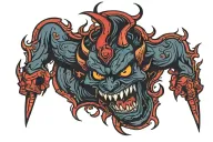 sailor jerry style devil. tattoo design idea