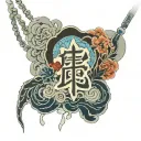 the word នរណាម្នាក់ and a necklace made by gem inside tattoo design idea