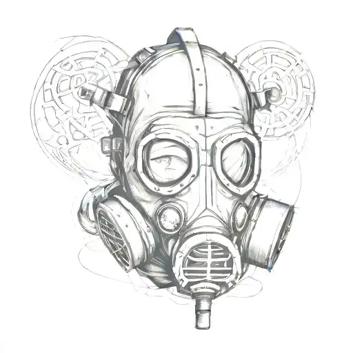 gas mask tattoo design idea
