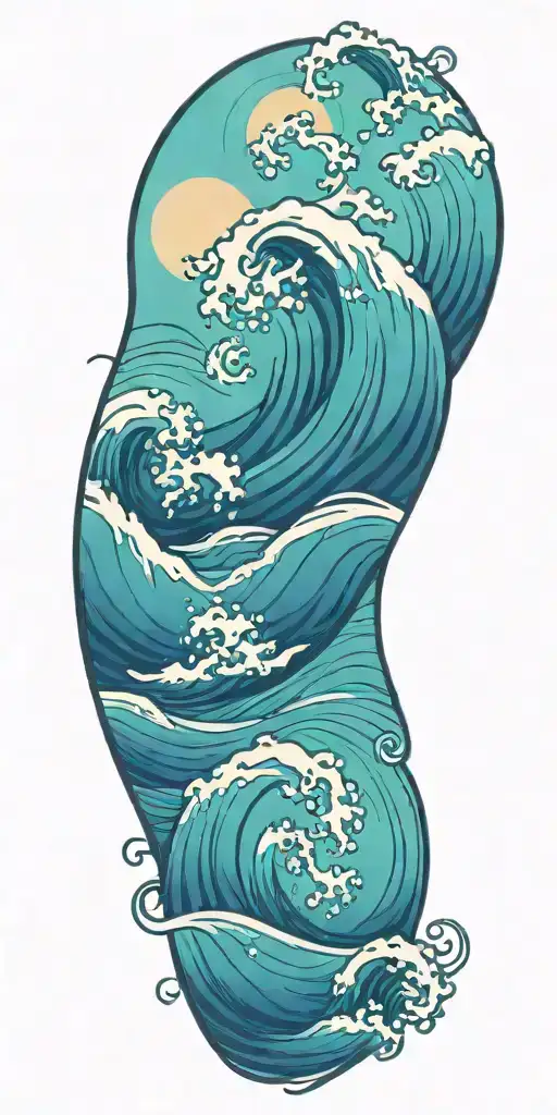 Filler waves flowing tattoo design idea