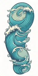Filler waves flowing tattoo design idea