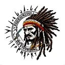 "Indigenous Plumbing " dreadlock painted face Native American plumber using solder tattoo design idea