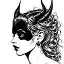 Female Devil In Ear tattoo design idea