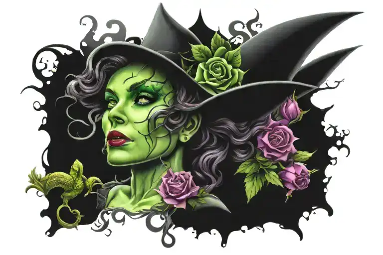 wicked broadway tattoo design idea
