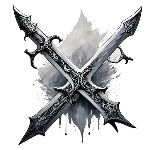 witcher swords tattoo design idea