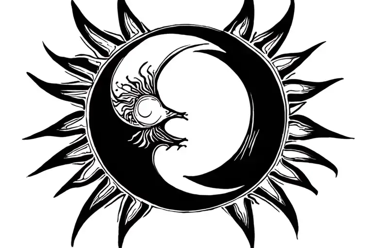 sun and moon  tattoo design idea