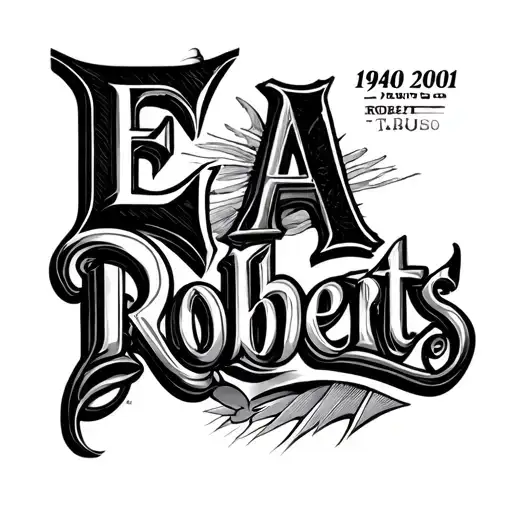 "E A Roberts 1940 - 2001" Bicep tattoo design idea