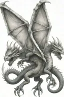 a twoheaded dragon with two wings tattoo design idea