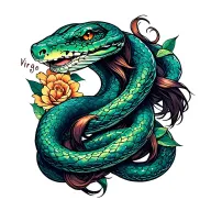 Virgo,snake tattoo design idea