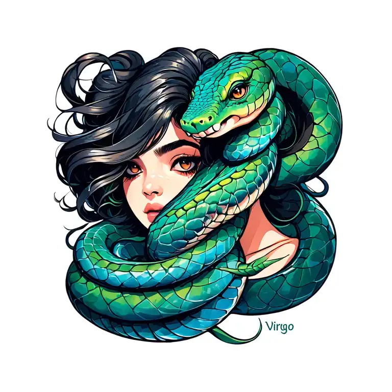 Virgo,snake tattoo design idea