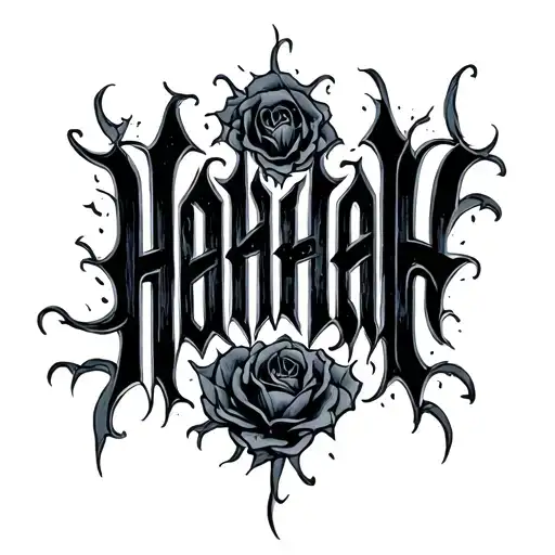 insane dark lettering and hahaha tattoo design idea