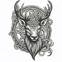 Celtic stag head tattoo design idea