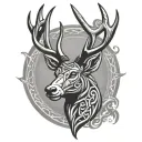 Celtic stag head tattoo design idea