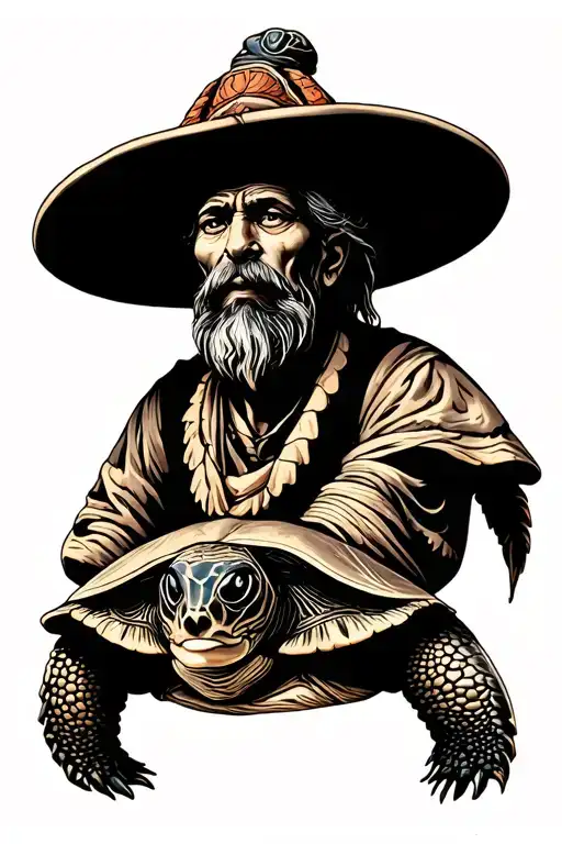 Master Rosi ,Hermit with qoute "Move well, study well, play well, eat well, and rest well... That is the Turtle Maste tattoo design idea