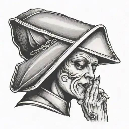 nun smoking tattoo design idea