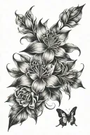 Cataleya Flowers connected tattoo design idea