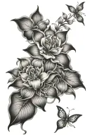 Cataleya Flowers connected tattoo design idea
