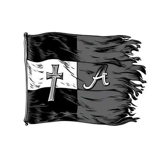 cross and Alabama flag tattoo design idea