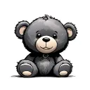 teddy bear sitting tattoo design idea