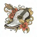 Guitar  & Cowboy Boot tattoo design idea